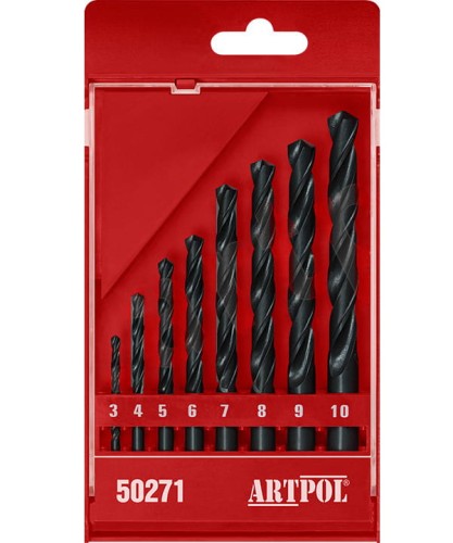 ARTPOL KOMPLET WIERTEŁ DO METALU 3-10mm HCS-R 8szt.