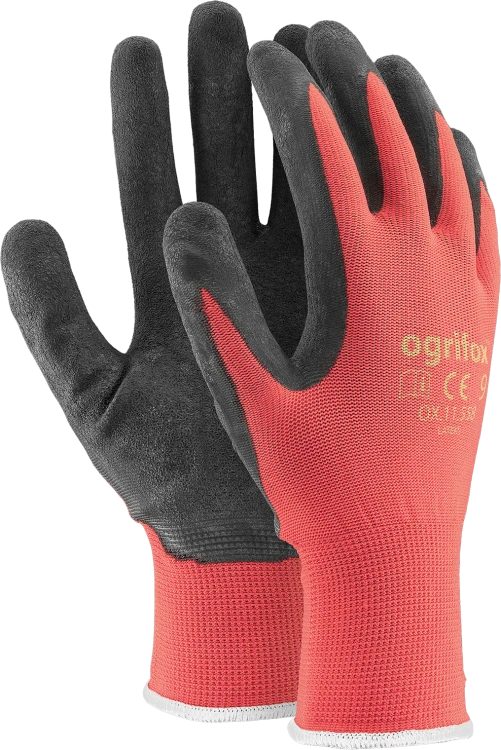 OGRIFOX Rękawice robocze czerowono-czarne ox. 11.558 lateks rozm. 10
