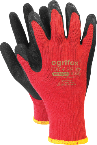 OGRIFOX Rękawice robocze ochronne powlekane OX.11.223 DRAGOS czerwono-czarne rozm.10