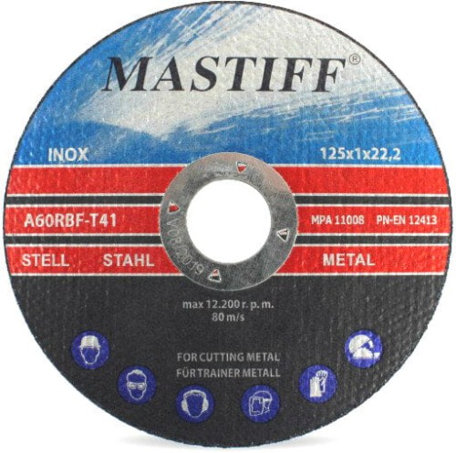 MASTIFF Tarcza tnąca do metalu stali inox 125x1mm