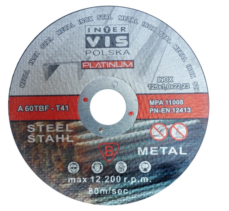 INTER-VIS Platinum Tarcza tnąca do metalu stali inox 125mm / 1.0mm