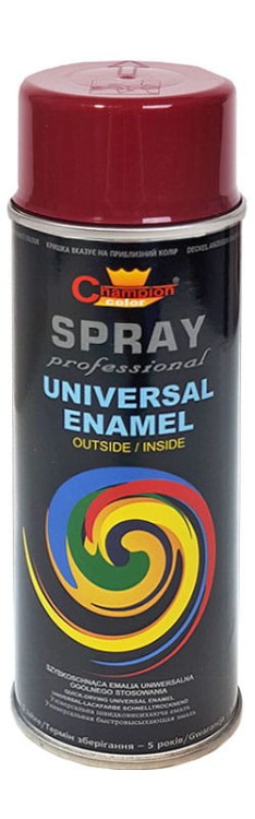 Farba champion uniwersalna 400ml RAL3004 wiśniowa aerozol