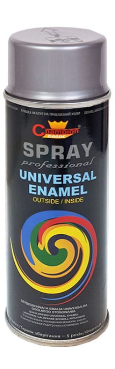 Farba champion uniwersalna 400ml RAL 7046 szara jasna aerozol