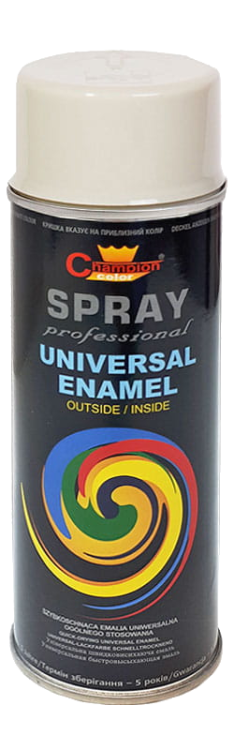 Farba champion uniwersalna 400ml RAL9010 biała mat aerozol 1