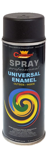 Farba champion uniwersalna 400ml RAL9005 czarna mat aerozol 1