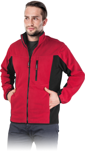REIS Bluza polarowa czerwono-czarna POLAR-TWIN rozm.M