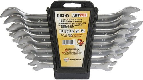 ARTPOL Zestaw kluczy płaskich dwustronnych 6-22mm 8szt.