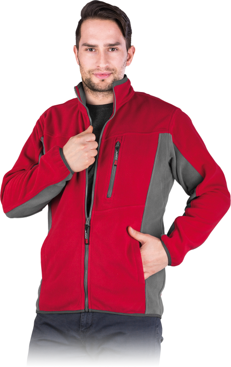 REIS Bluza polarowa czerwono-szary POLAR-TWIN rozm.XXL