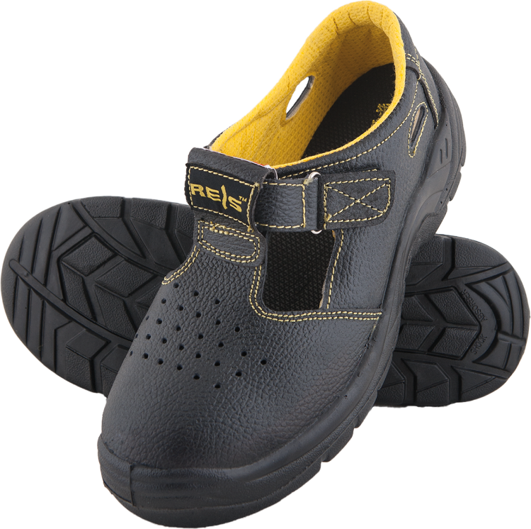 REIS Buty sandały bezpieczne YES SB czarno-żółte r.47