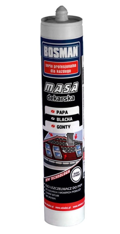 BOSMAN Uszczelniacz dekarski kauczukowy czarny 310ml