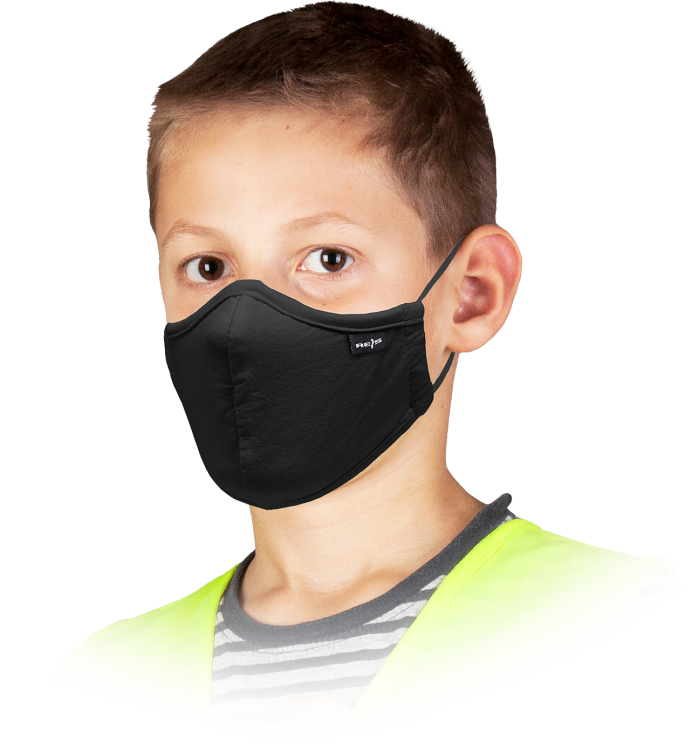REIS Maseczka higieniczna wielokrotnego użytku dla dzieci czarny