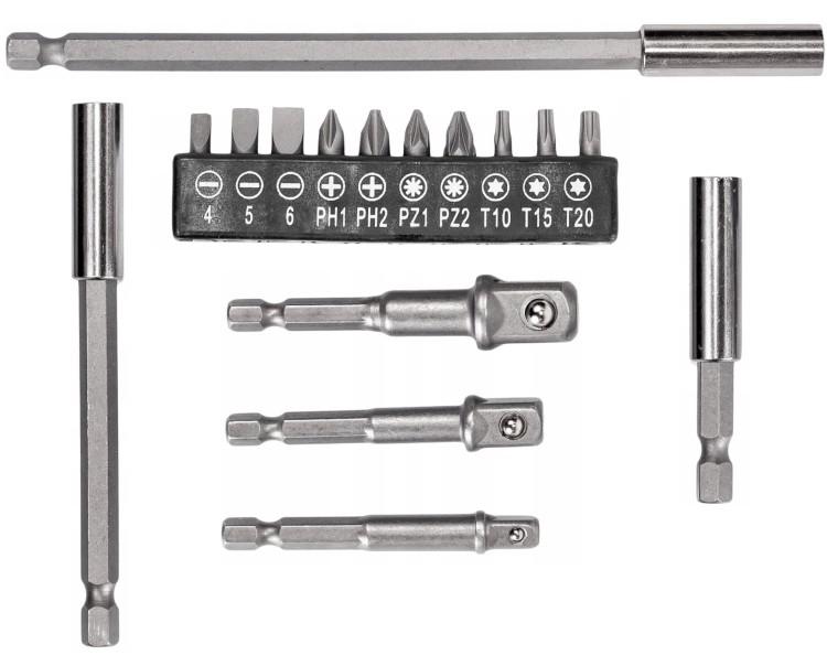 FALON TECH Zestaw uchwytów, adapterów i bitów 16 szt. FT0016