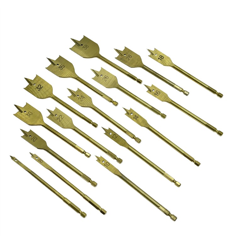 FALON TECH Wiertła płaskie łopatkowe piórkowe do drewna 16szt. FT0116
