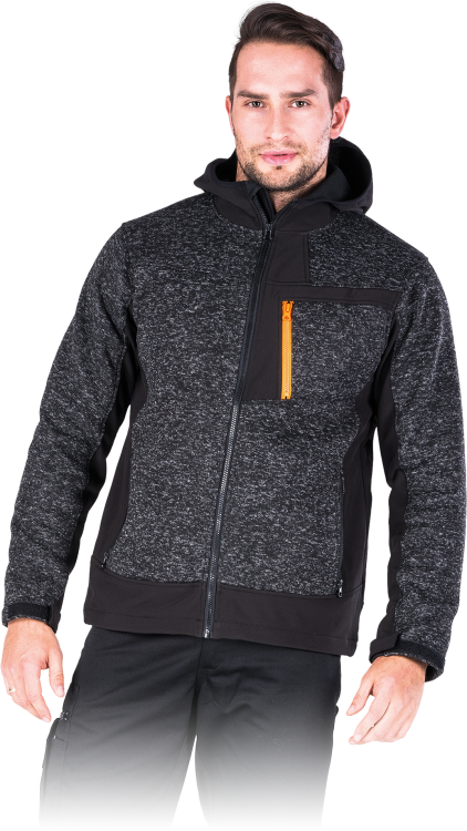 LEBER Bluza turystyczna z kapturem FALKE czarno-szara rozm.XXL