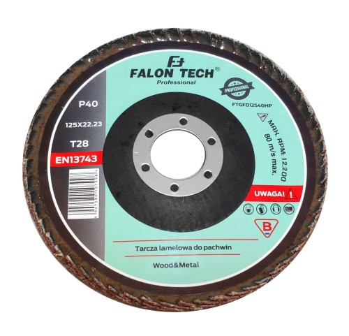 FALON TECH Tarcza lamelowa listkowa do pachwin 125mm P40 FTGFD12540HP 3