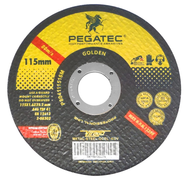 PEGATEC Tarcza do cięcia metalu stali 115x1,6mm