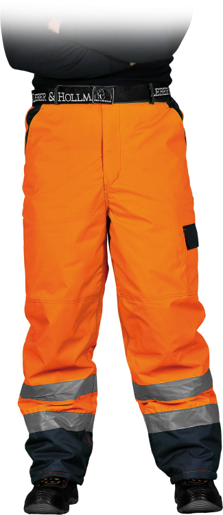 LEBER Spodnie robocze ocieplane pomarańczowe odblaskowe Visgre r. XXL