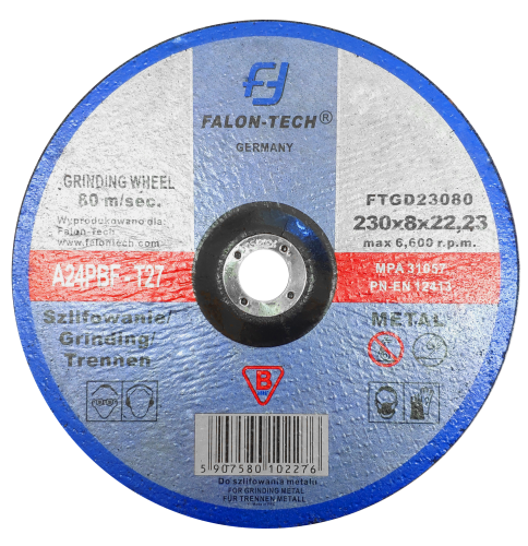 FALON TECH Tarcza do szlifowania stali metalu 230x8,0