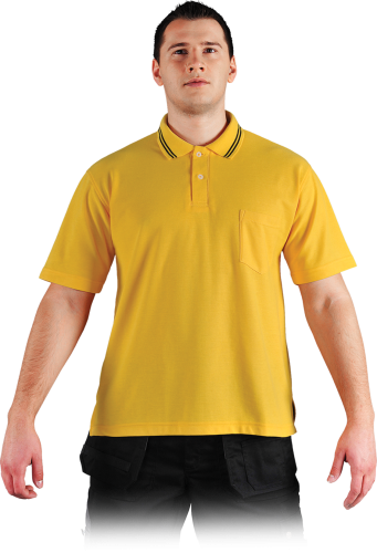 LEBER Koszulka typu polo kolor żółty rozm. S