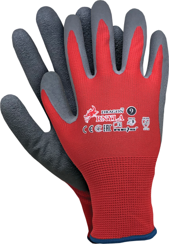 REIS Rękawice robocze dragony latex RNYLA-CS czerwono-szary rozm.11