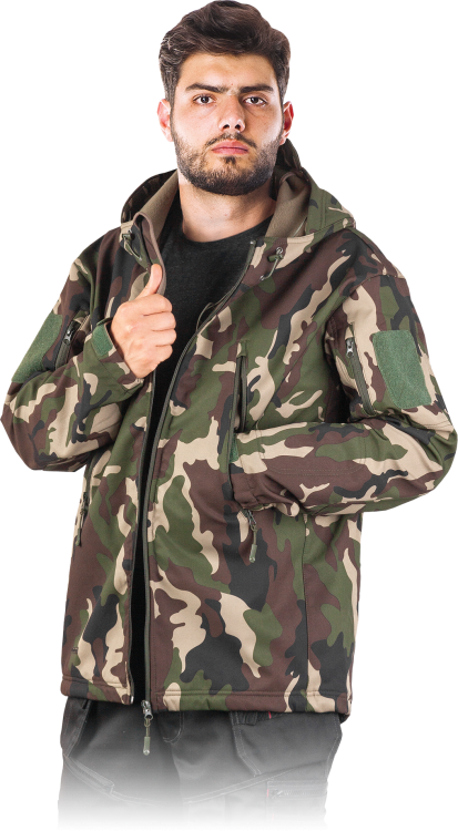 LEBER Kurtka taktyczna Woodland Softshell moro rozm. M