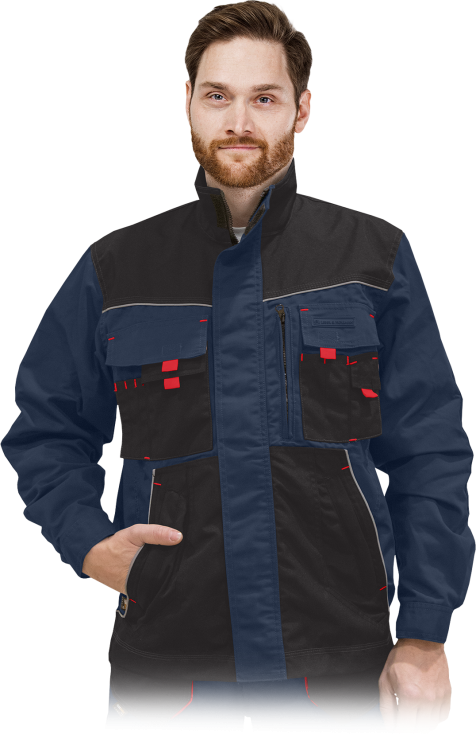 LEBER Bluza robocza ochronna FORMEN granatowo-czarny-czerwony rozm. XL