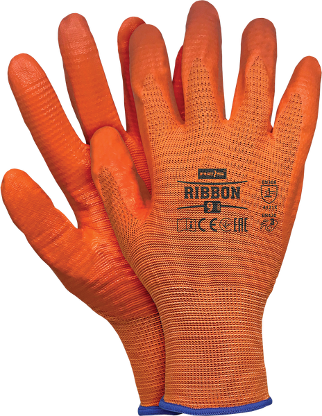 REIS Rękawice robocze Ribbon pomarańczowo-pomarańczowy nitryl roz. 7