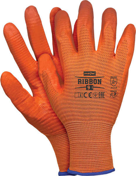 REIS Rękawice robocze Ribbon pomarańczowo-pomarańczowy nitryl roz. 8