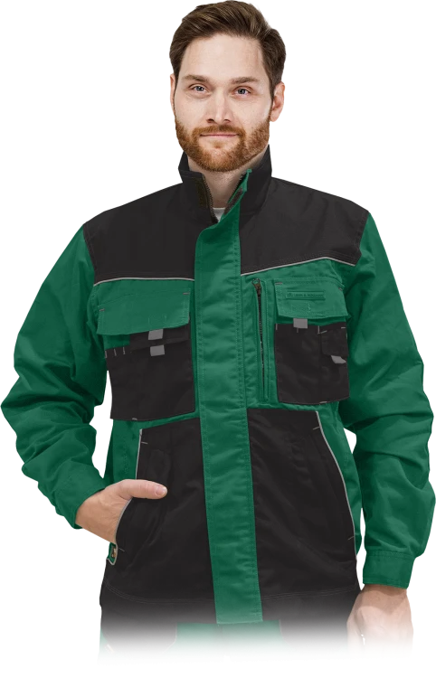 LEBER Bluza robocza ochronna FORMEN zielono-czarno-szary rozm. XXXL