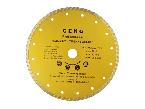 GEKO Tarcza diamentowa 230mm turbo PROFI