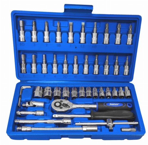 MASTIFF Zestaw kluczy nasadek bitów 46szt. MF046
