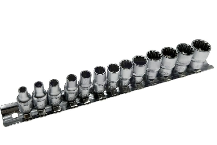 FALON TECH  Nasadki na szynie Spline 1/4" 4-14mm 13szt. FT1007
