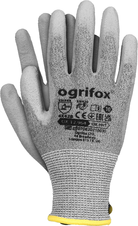 OGRIFOX Rękawice ochronne, powlekane stalowo-szary rozm. 10