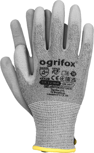 OGRIFOX Rękawice ochronne, powlekane stalowo-szary rozm. 9